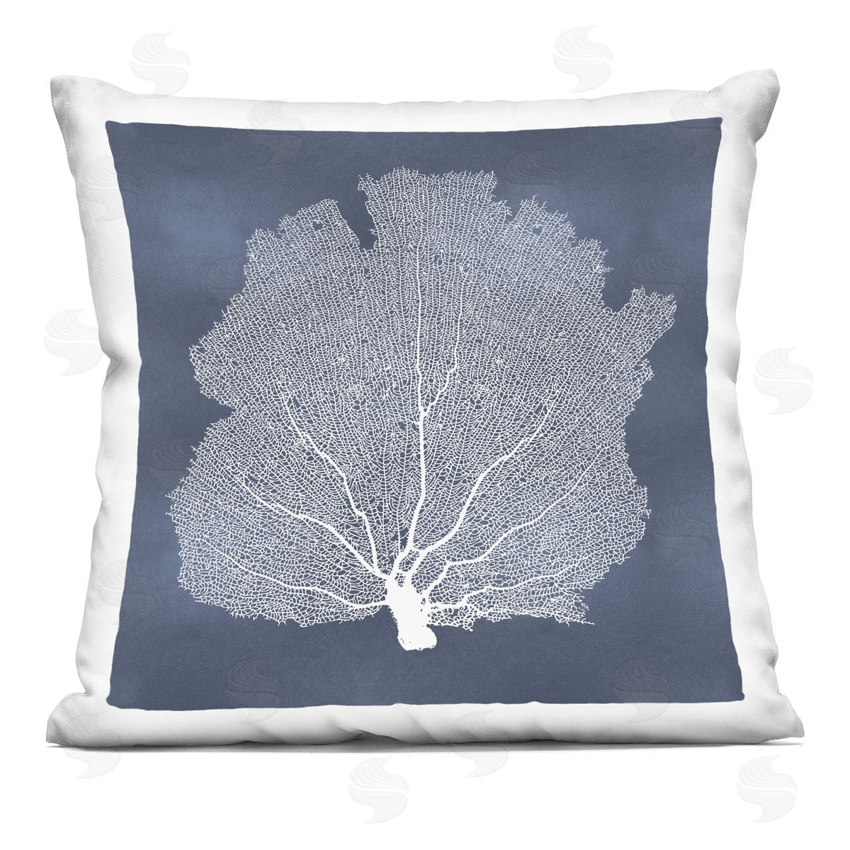 Modern Blue Coral Sea Life Decorative Printed Pillow, Home Decor by Melonie Miller