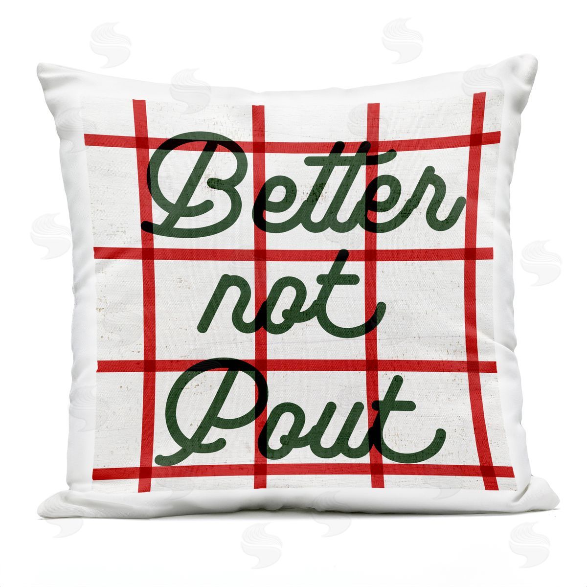 Better Not Pout Christmas Plaid Outdoor Printed Pillow, Home Decor by Stupell Studio