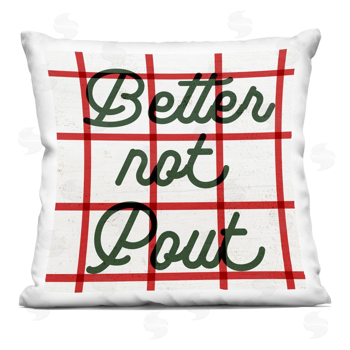 Better Not Pout Christmas Plaid Decorative Printed Pillow, Home Decor by Stupell Studio