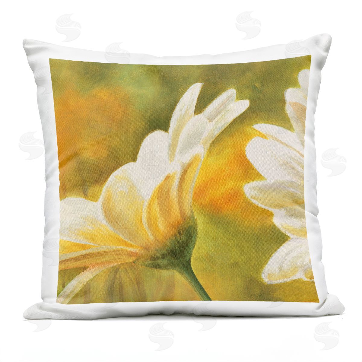 Blooming Daisies Nature Outdoor Printed Pillow, Home Decor by Pierre Viollet