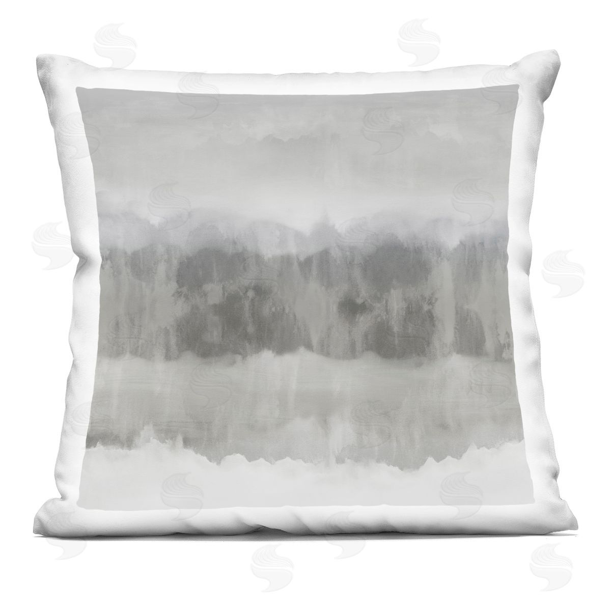 Grey Abstract Ambient Landscape Decorative Printed Pillow, Home Decor by Rachel Springer