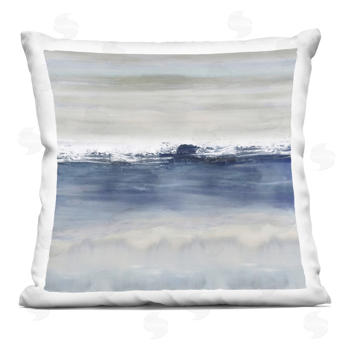 Abstract Blue Grey Gradient Decorative Printed Pillow, Home Decor by Rachel Springer
