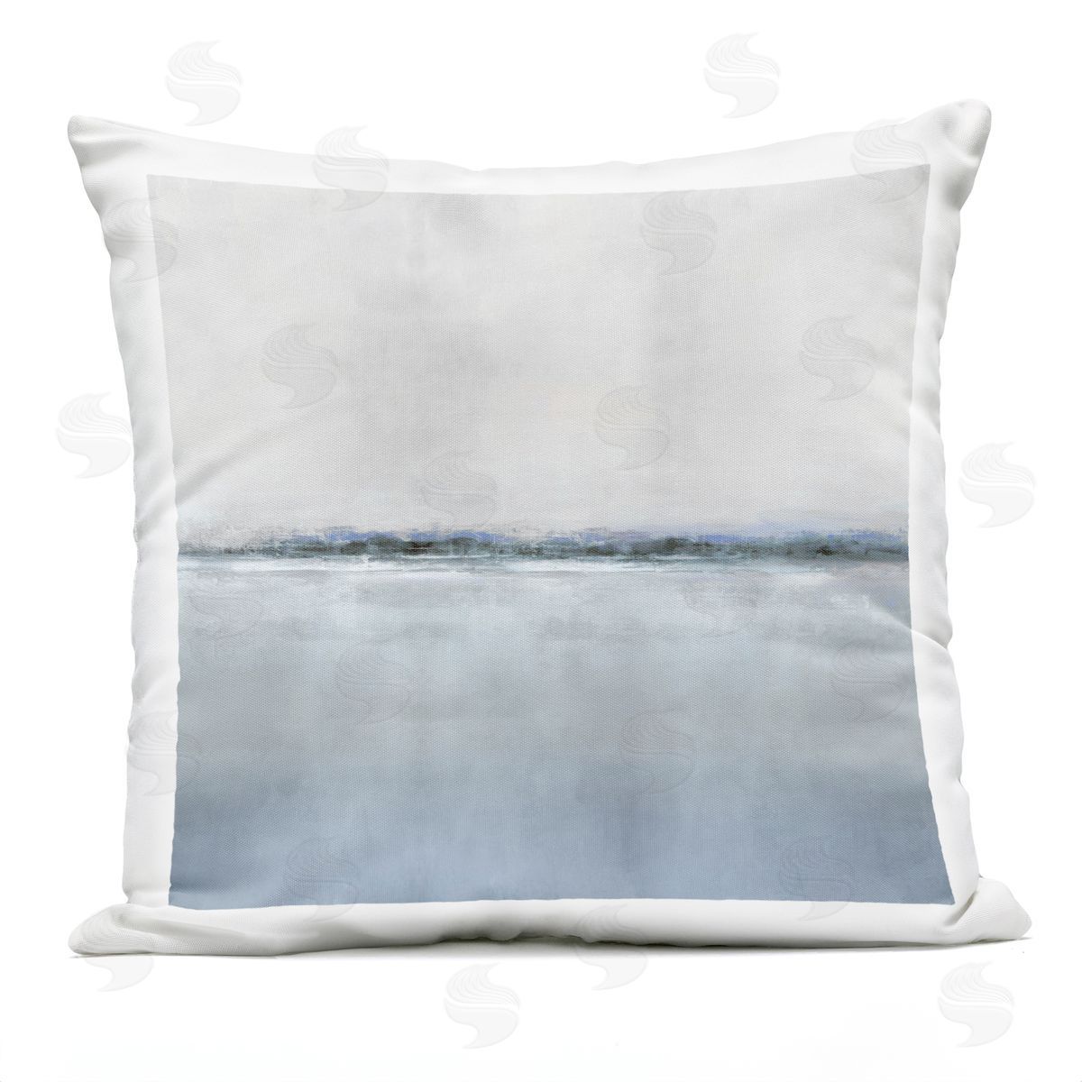 Contemporary Grey Ocean Gradient Outdoor Printed Pillow, Home Decor by Rachel Springer