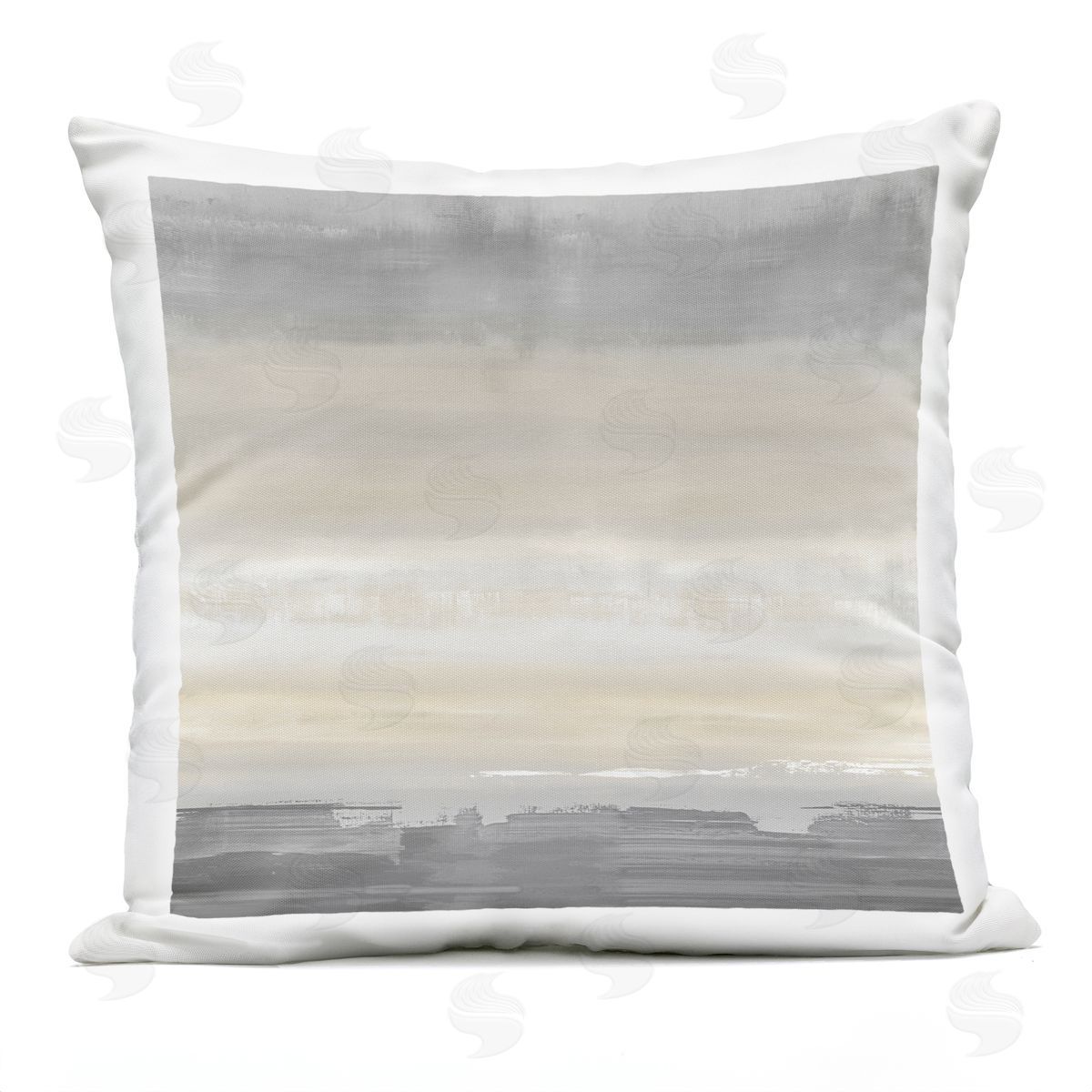 Grey Brushed Abstract Scene Outdoor Printed Pillow, Home Decor by Rachel Springer