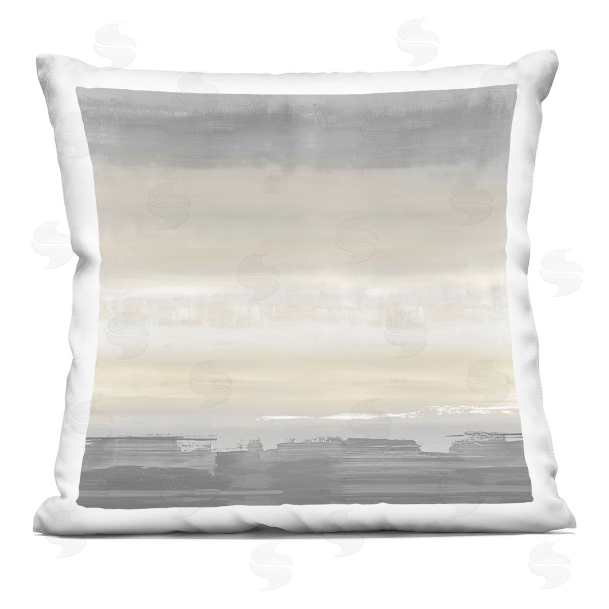 Grey Brushed Abstract Scene Decorative Printed Pillow, Home Decor by Rachel Springer