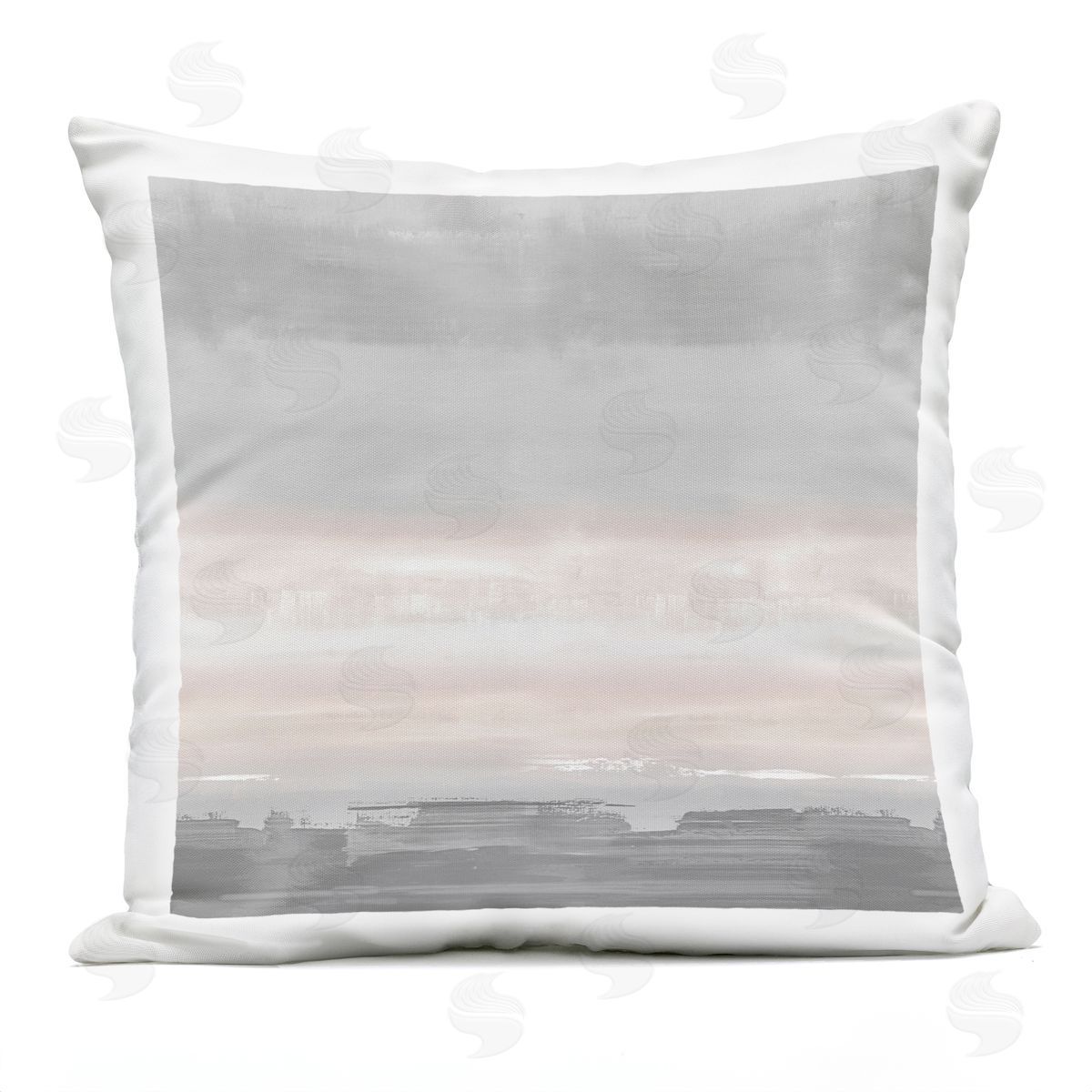 Pink & Grey Brushed Abstract Outdoor Printed Pillow, Home Decor by Rachel Springer