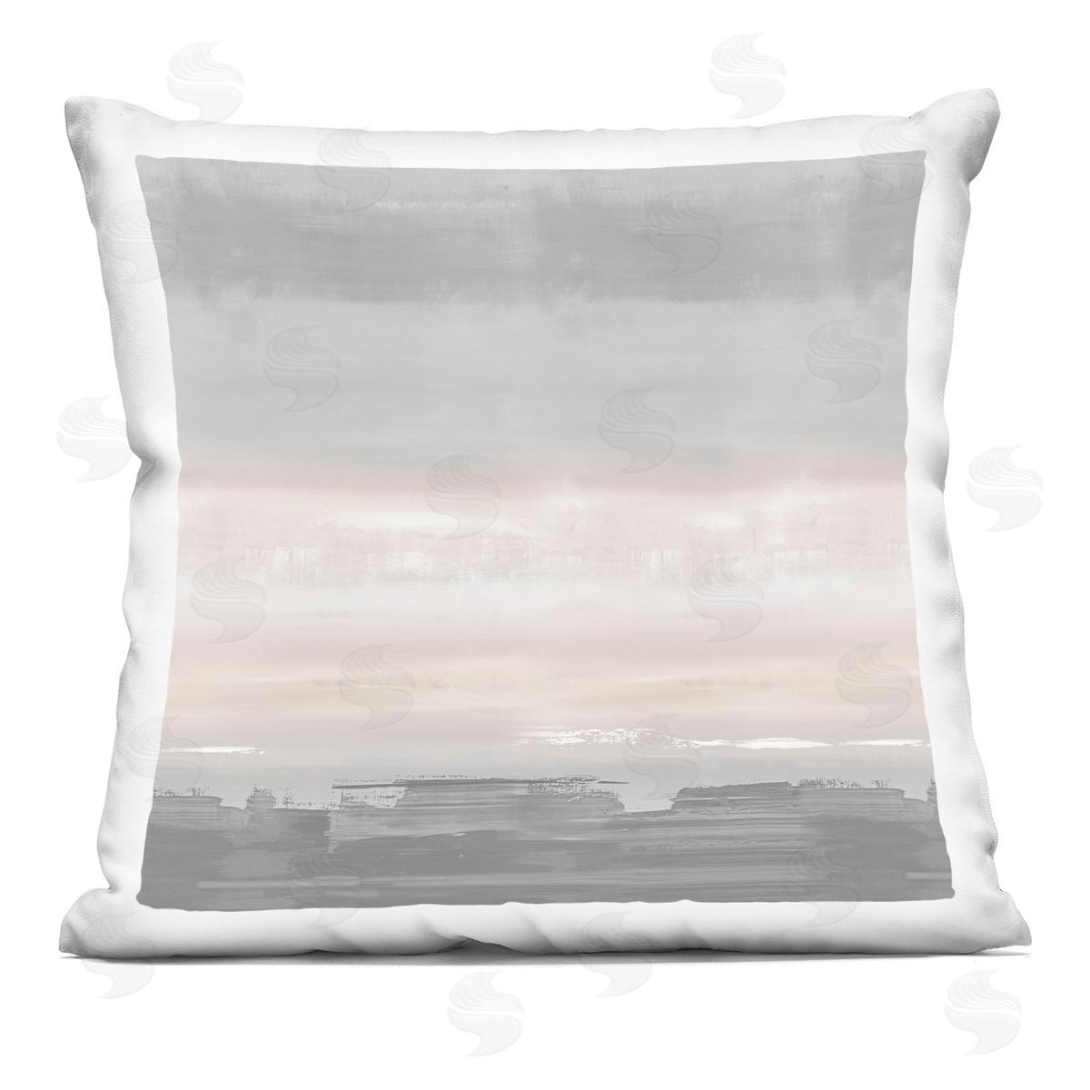 Pink & Grey Brushed Abstract Decorative Printed Pillow, Home Decor by Rachel Springer