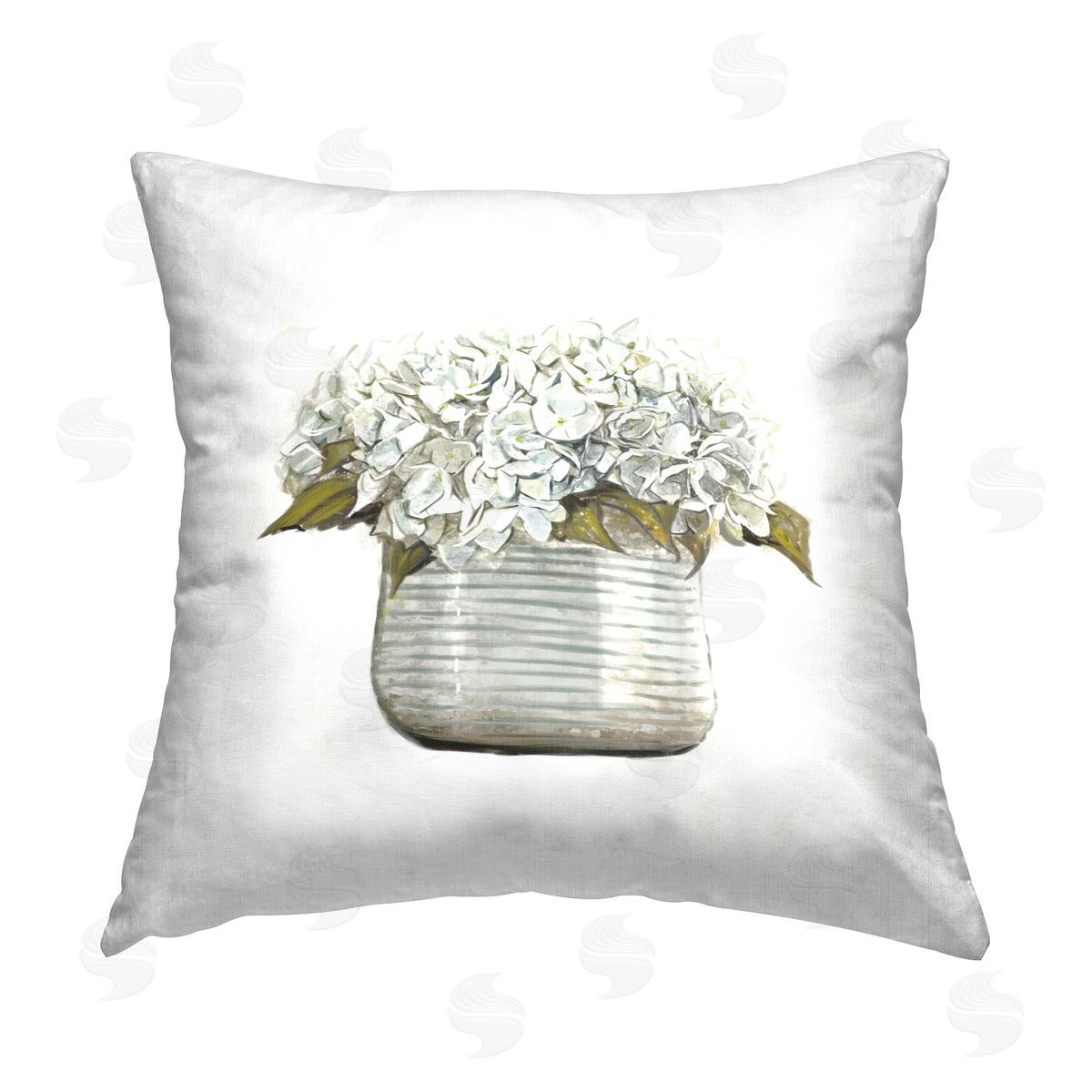 Hydrangea Bouquet Country Tin Decorative Printed Pillow, Home Decor by Ziwei Li