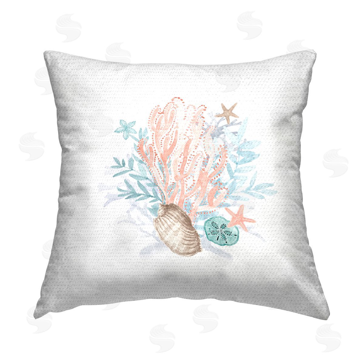 Ocean Coral Aquatic Life Outdoor Printed Pillow, Home Decor by Lanie Loreth