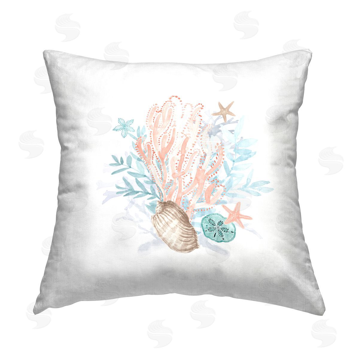 Ocean Coral Aquatic Life Decorative Printed Pillow, Home Decor by Lanie Loreth