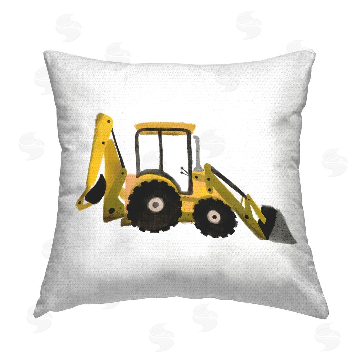 Yellow Bulldozer Construction Outdoor Printed Pillow, Home Decor by Elizabeth Medley