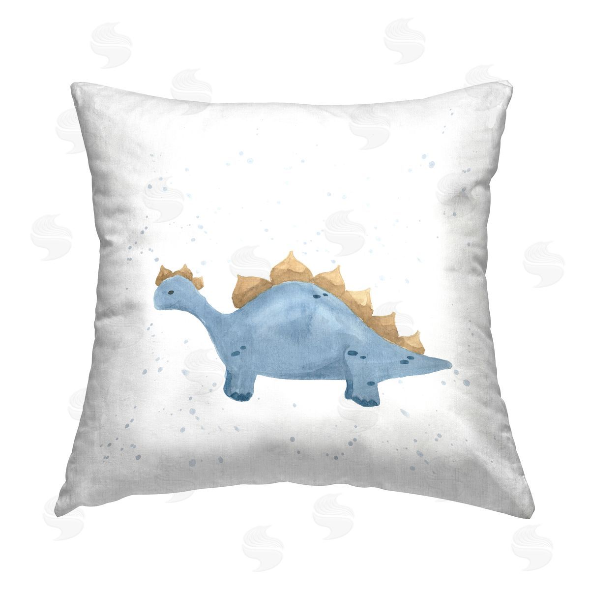 Blue Nursery Dinosaur Decorative Printed Pillow, Home Decor by Lucille Price