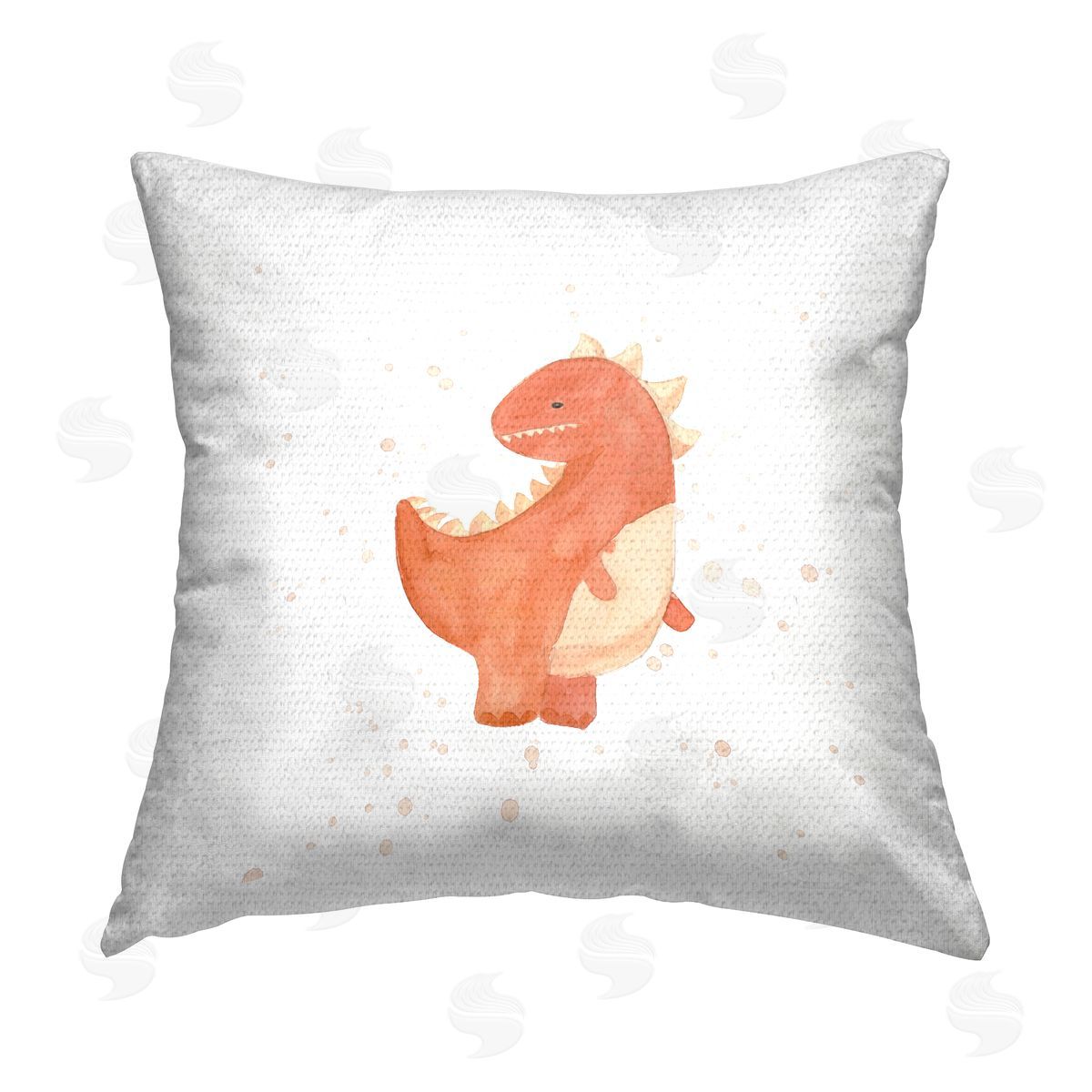 Orange Dinosaur Nursery Kids Outdoor Printed Pillow, Home Decor by Lucille Price