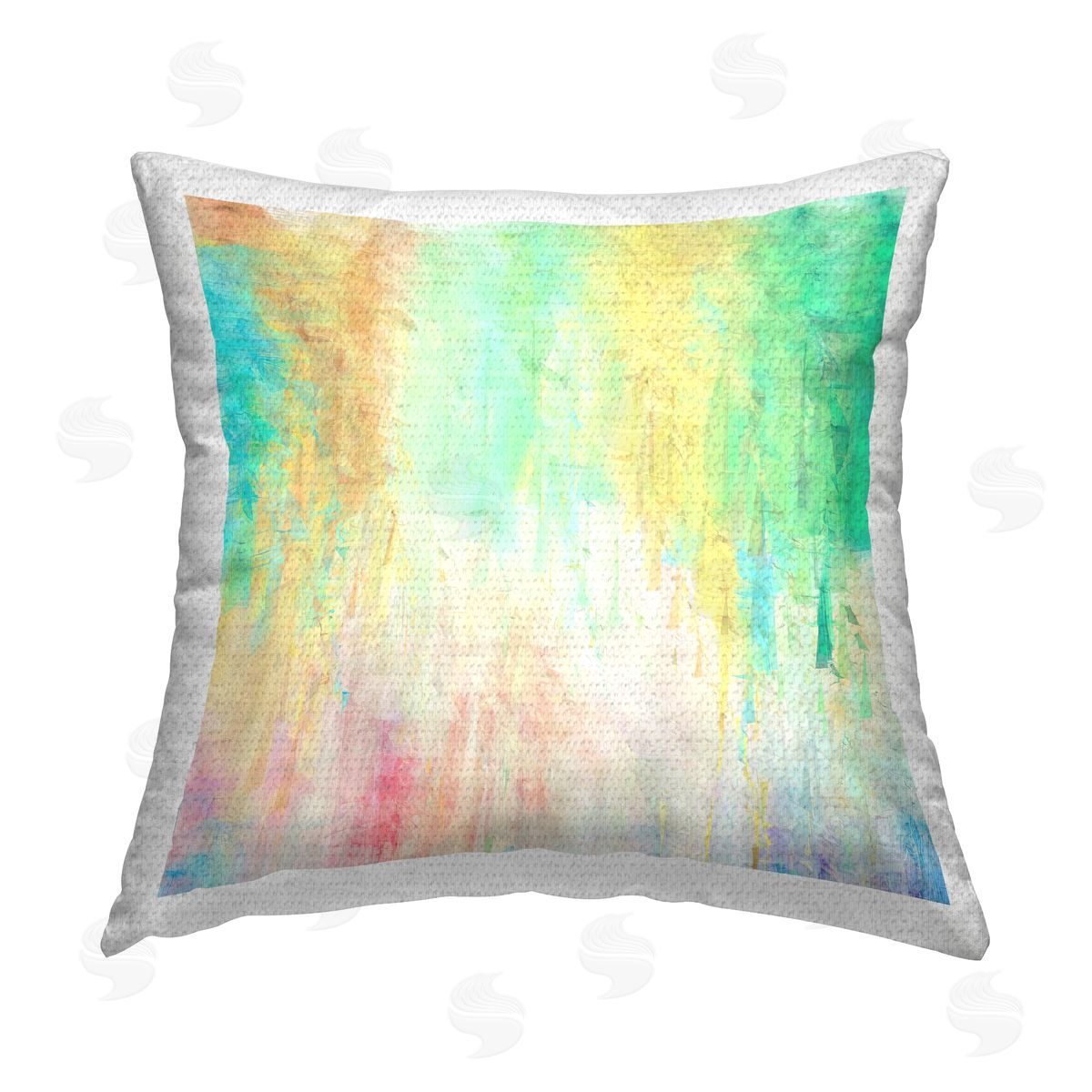 Modern Rainbow Abstract Composition Outdoor Printed Pillow, Home Decor by Alpenglow Workshop
