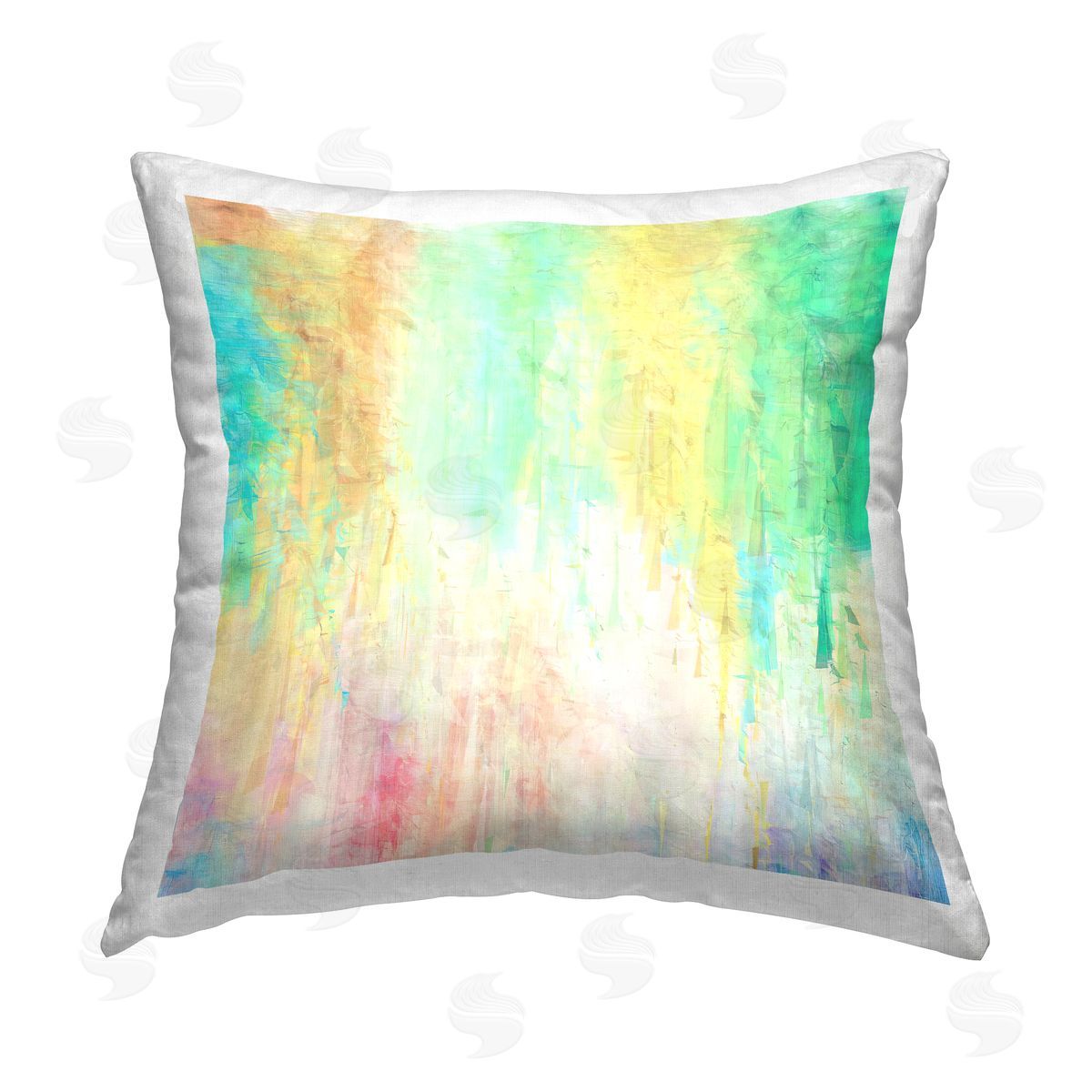 Modern Rainbow Abstract Composition Decorative Printed Pillow, Home Decor by Alpenglow Workshop