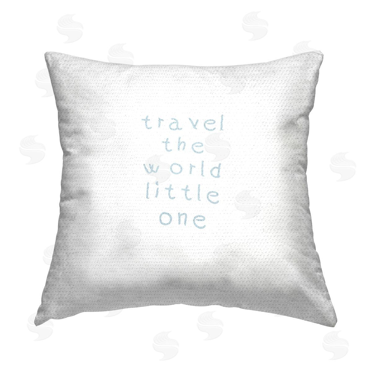 Travel The World Little One Phrase Outdoor Printed Pillow, Home Decor by Carla Daly