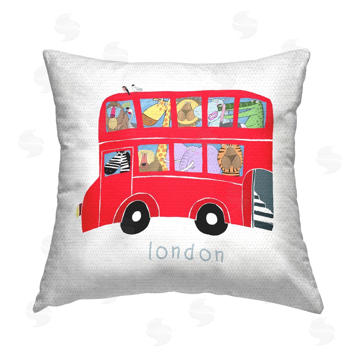 London England Animal Bus Outdoor Printed Pillow, Home Decor by Carla Daly