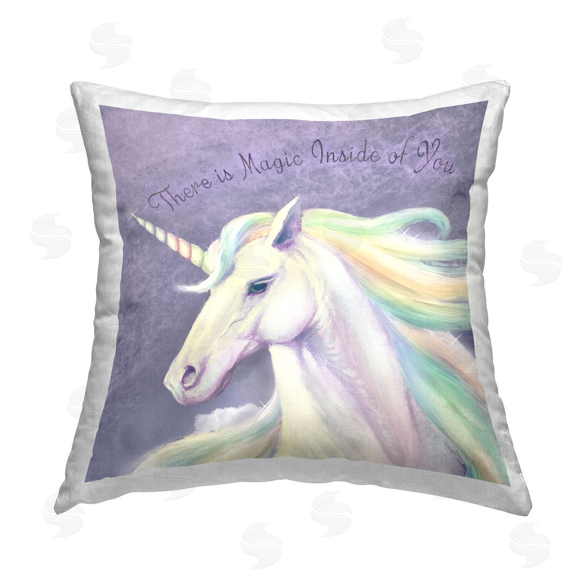 Magic Inside Purple Unicorn Decorative Printed Pillow, Home Decor by Ziwei Li