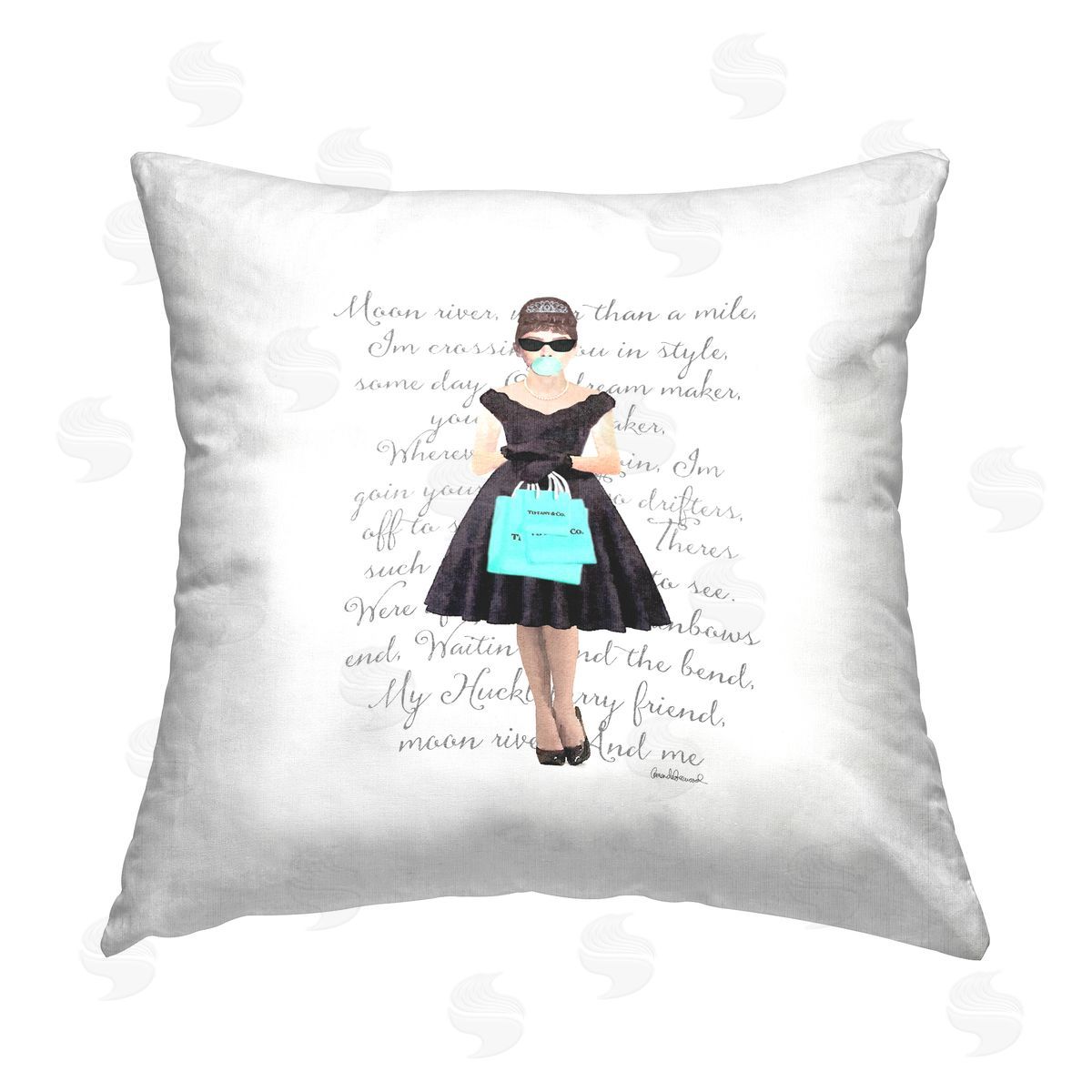 Glam Woman Shopping Decorative Printed Pillow, Home Decor by Amanda Greenwood