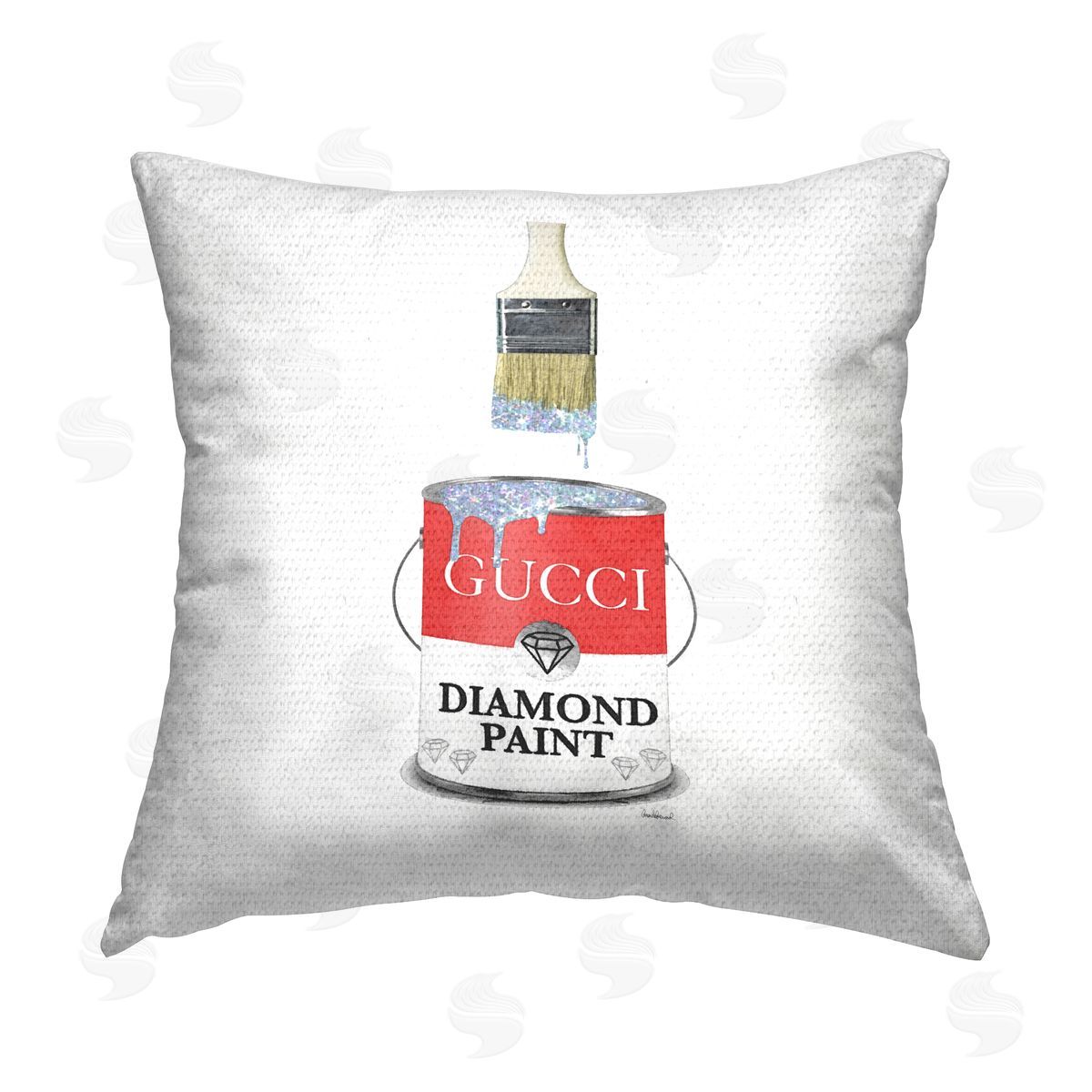 Diamond Paint Can Glam Brand Outdoor Printed Pillow, Home Decor by Amanda Greenwood