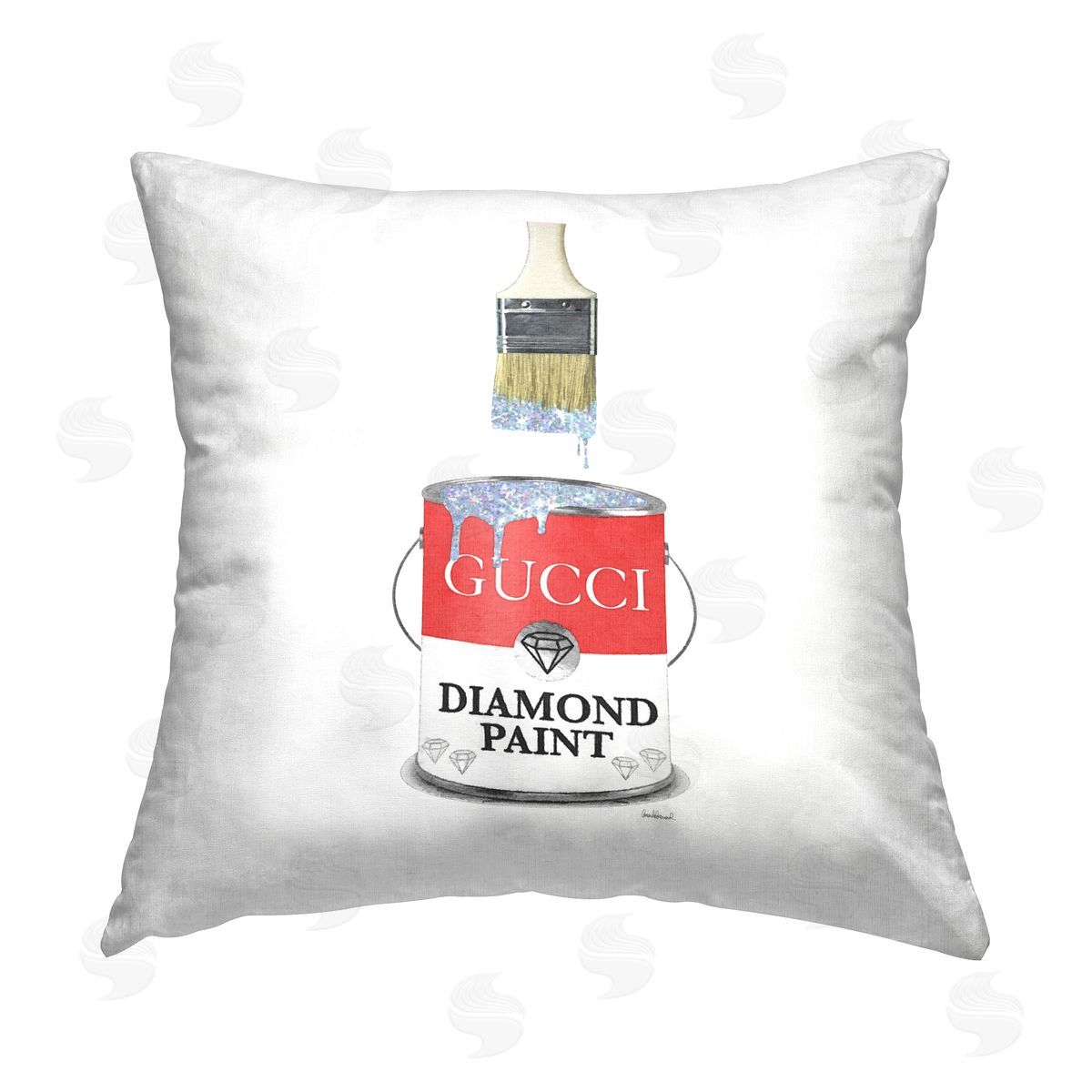 Diamond Paint Can Glam Brand Decorative Printed Pillow, Home Decor by Amanda Greenwood