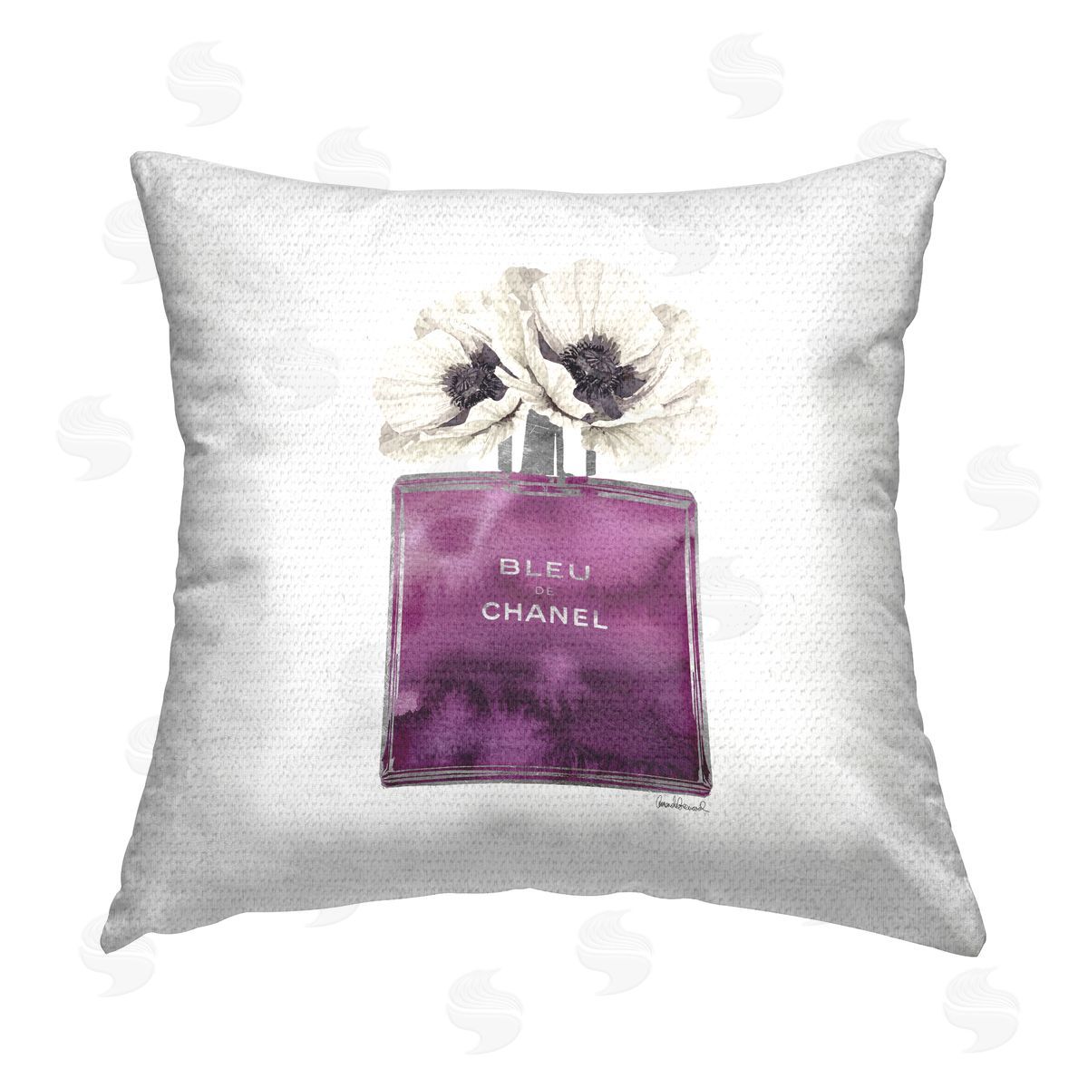Purple Perfume Budding Poppies Outdoor Printed Pillow, Home Decor by Amanda Greenwood