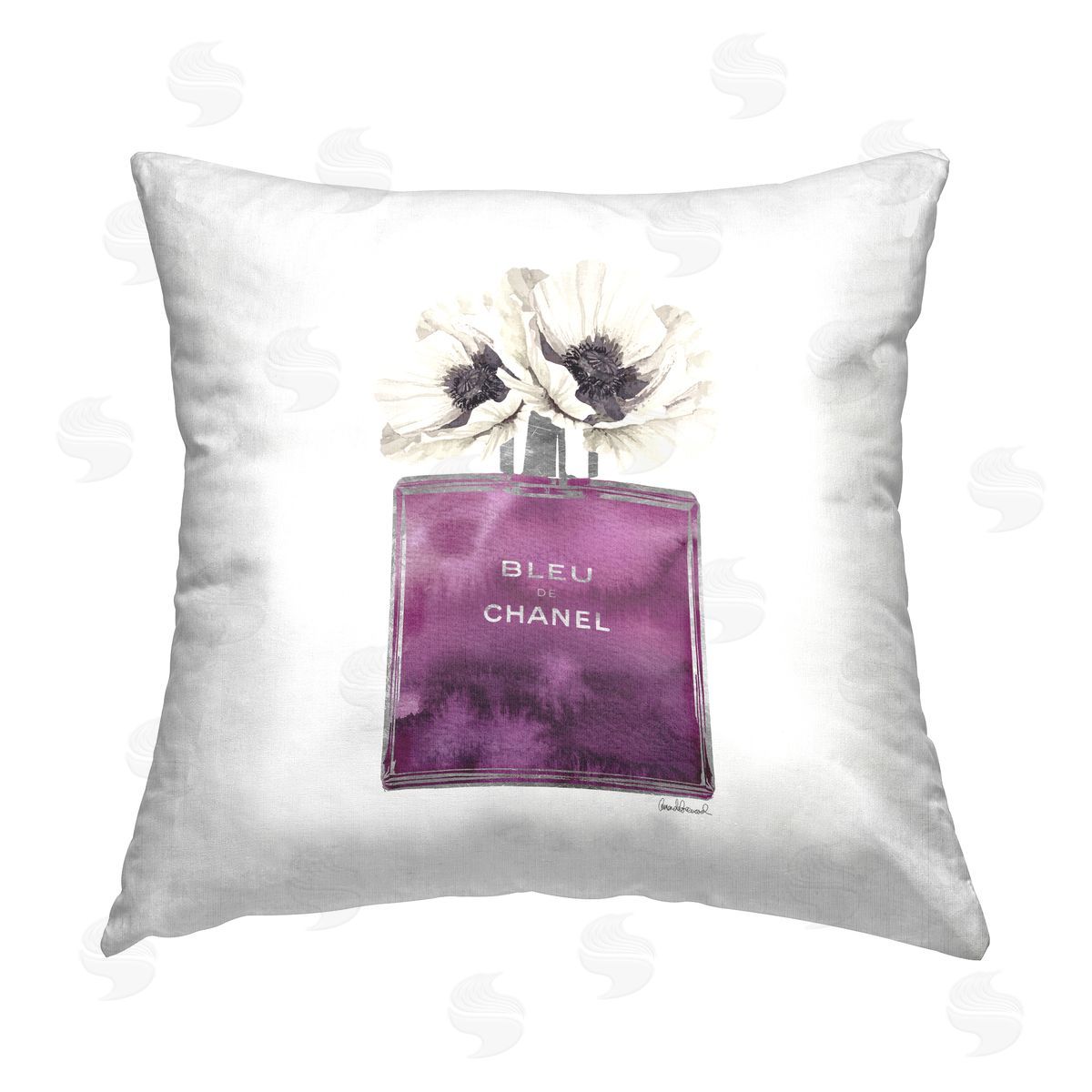 Purple Perfume Budding Poppies Decorative Printed Pillow, Home Decor by Amanda Greenwood