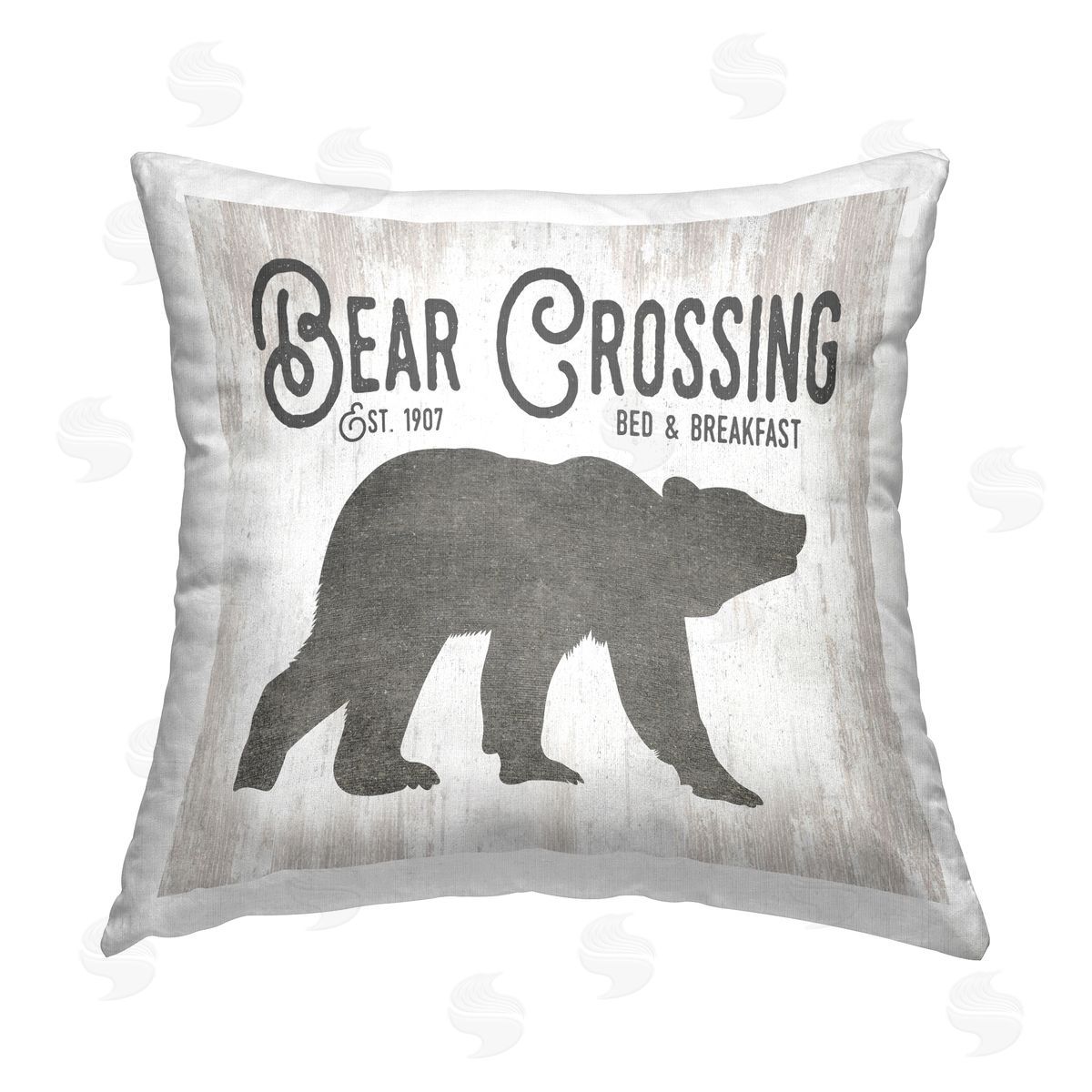 Bear Crossing Bed & Breakfast Decorative Printed Pillow, Home Decor by Lettered and Lined