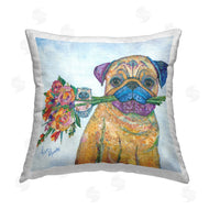 Lisa Morales | Pug Flower Bouquet Hedgehog Animals