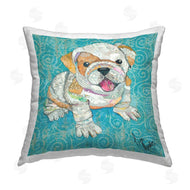 Lisa Morales | Blue Patterned Happy Pet Puppy