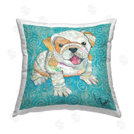 Lisa Morales | Blue Patterned Happy Pet Puppy