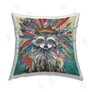 Lisa Morales | Raccoon Feathers Collaged Abstract