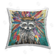 Lisa Morales | Raccoon Feathers Collaged Abstract