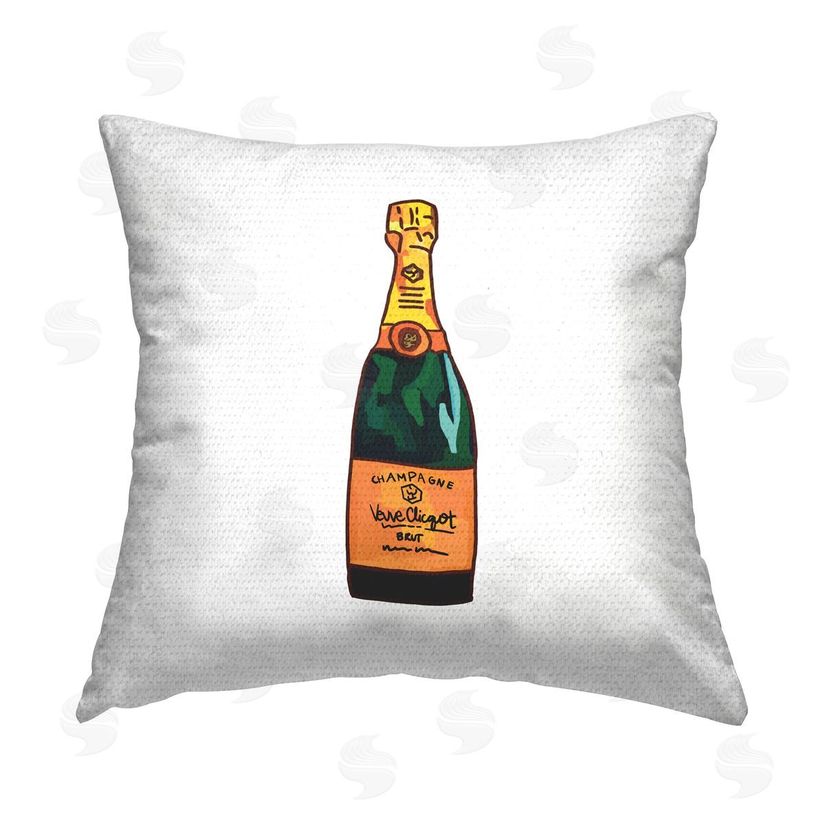 Casual Champagne Bottle Outdoor Printed Pillow, Home Decor by Amelia Noyes