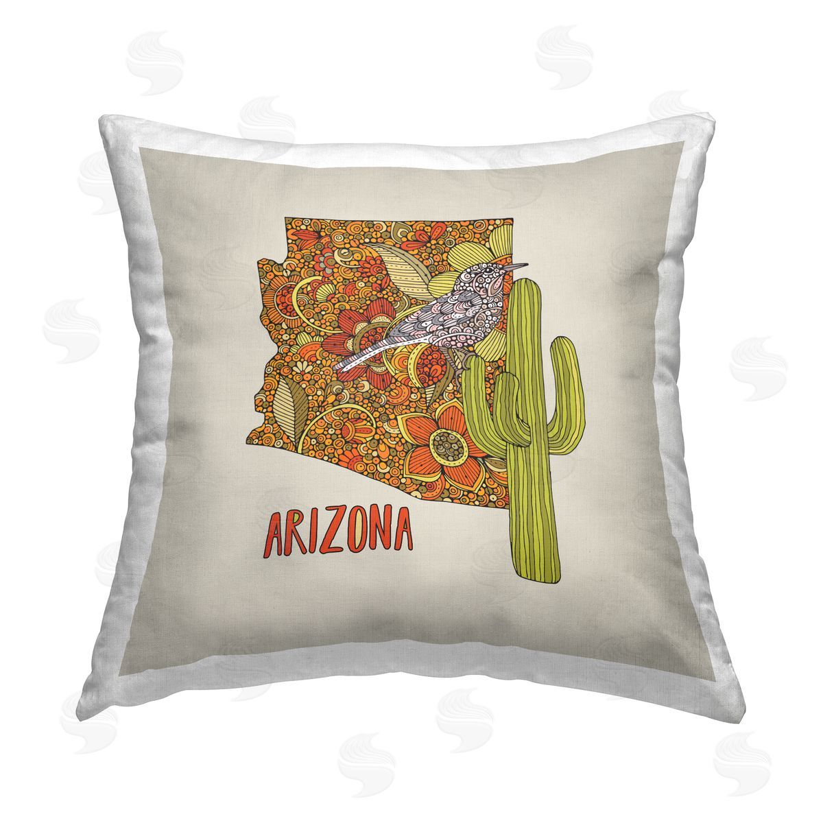 Arizona State Cactus Florals Decorative Printed Pillow, Home Decor by Valentina Harper