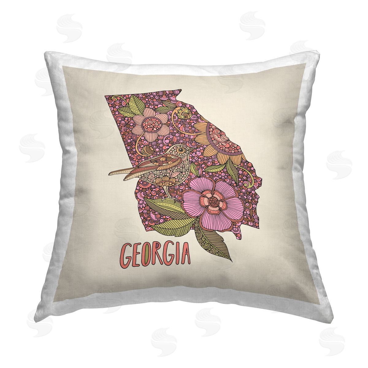Georgia State Florals Decorative Printed Pillow, Home Decor by Valentina Harper