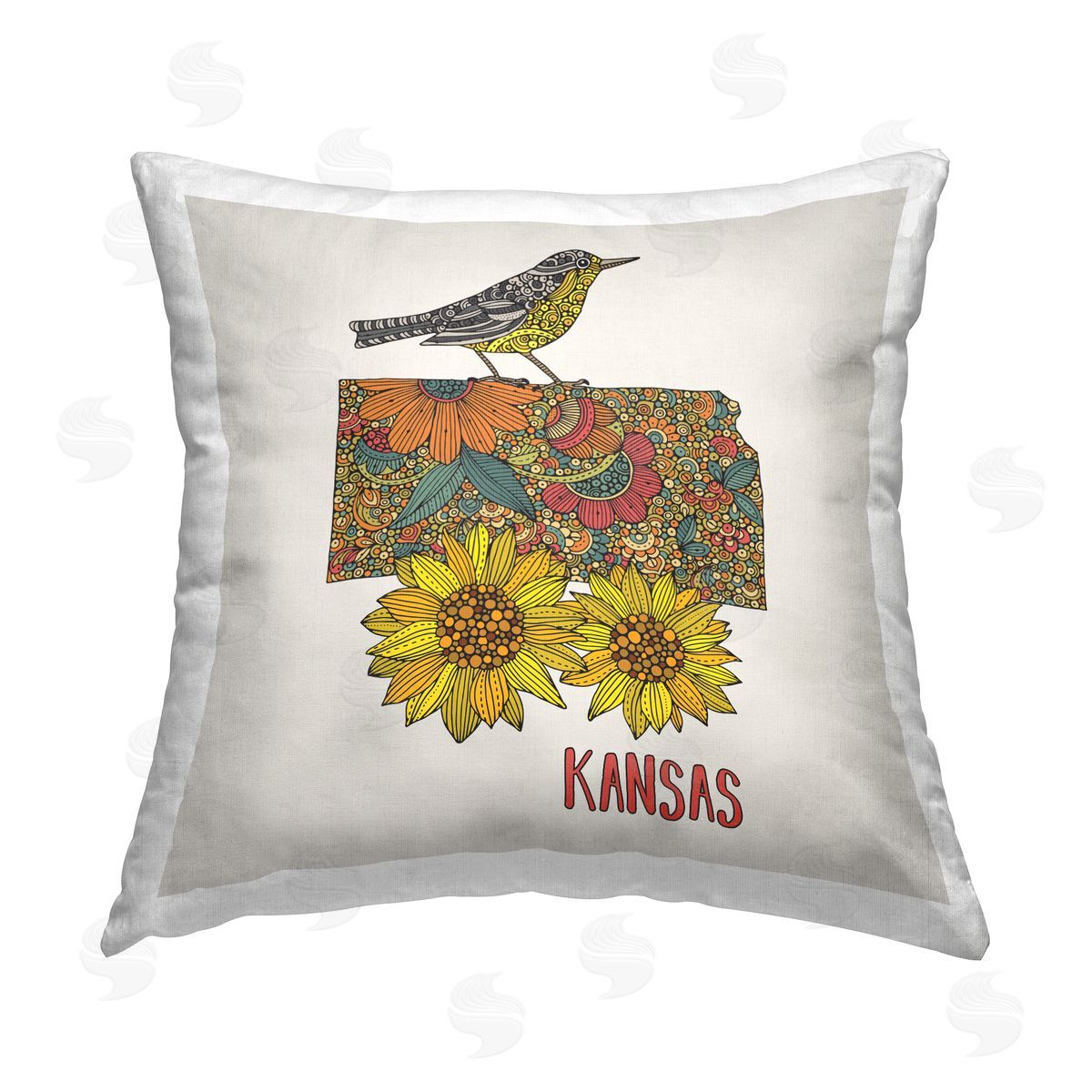 Kansas State Sunflower Decorative Printed Pillow, Home Decor by Valentina Harper