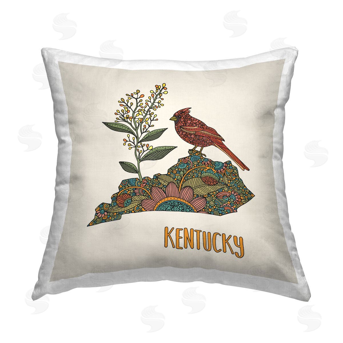 Kentucky Cardinal Bird Decorative Printed Pillow, Home Decor by Valentina Harper