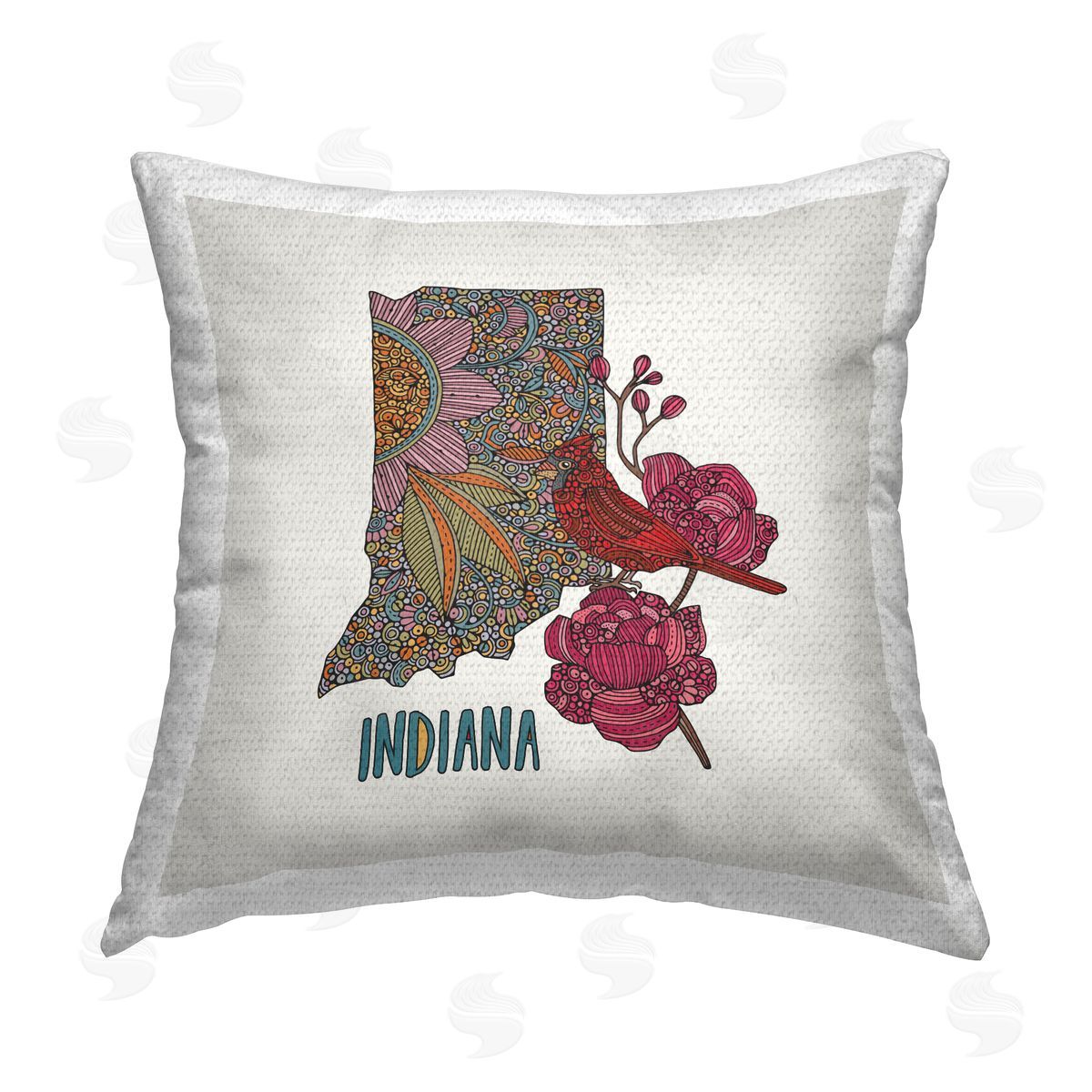 Indiana Mandala Pattern State Outdoor Printed Pillow, Home Decor by Valentina Harper