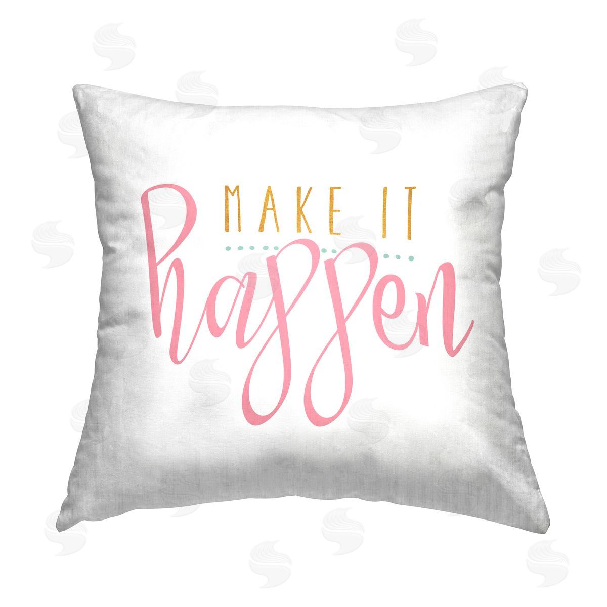 Make It Happen Motivational Phrase Decorative Printed Pillow, Home Decor by Alli Rogosich
