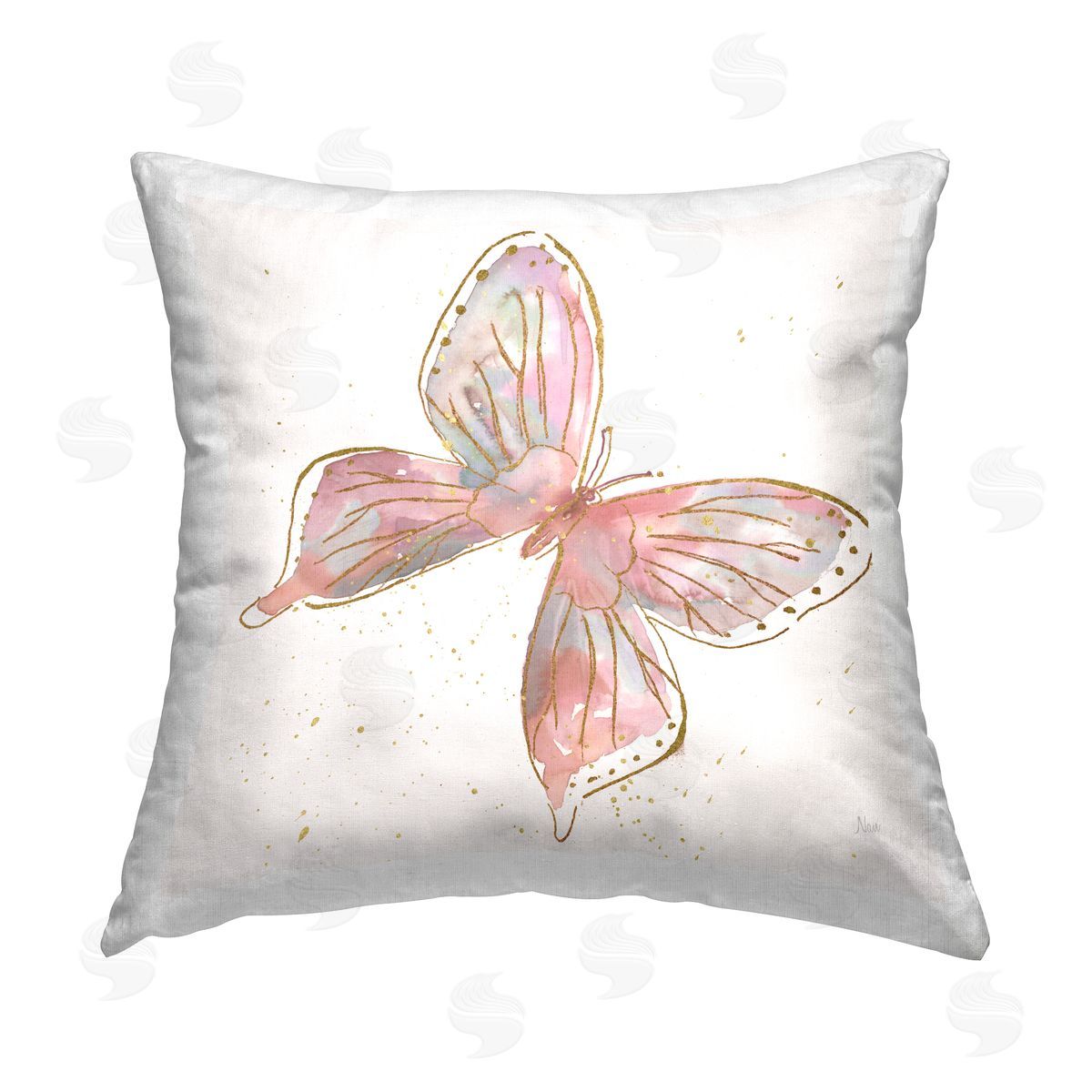 Casual Pink Monarch Butterfly Decorative Printed Pillow, Home Decor by Nan