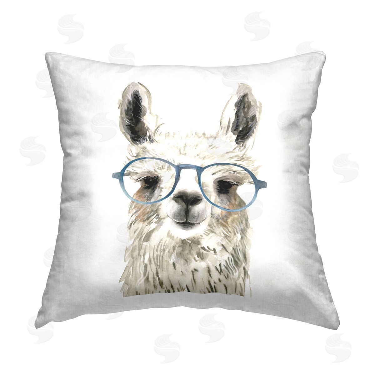 Funny Llama Blue Glasses Decorative Printed Pillow, Home Decor by Victoria Borges