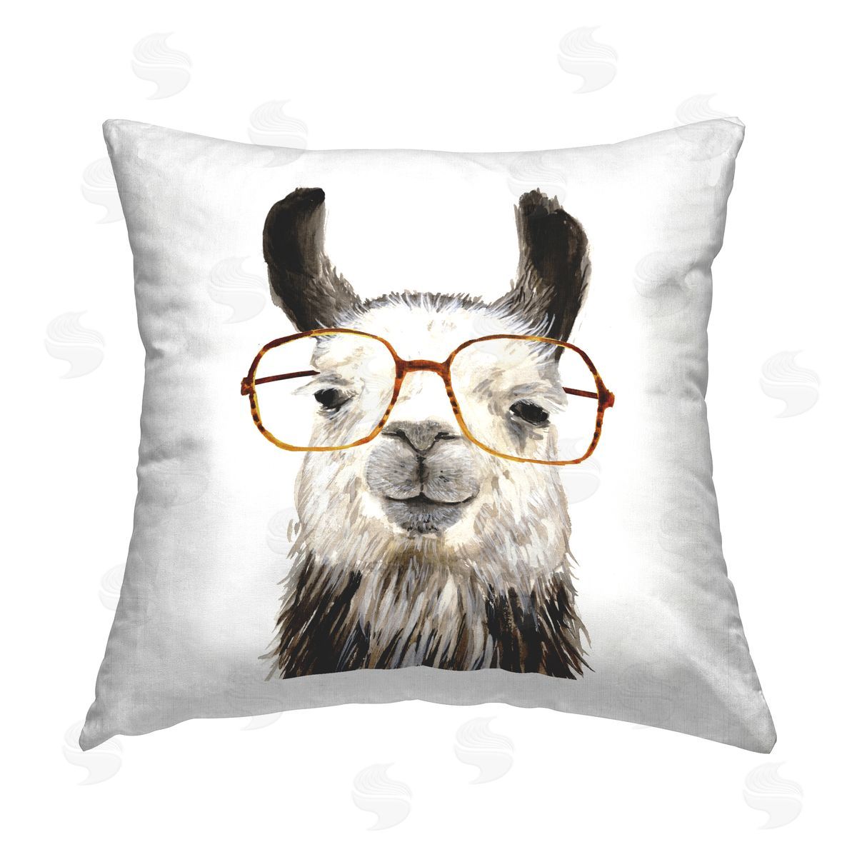 Happy Llama Farm Animal Glasses Decorative Printed Pillow, Home Decor by Victoria Borges