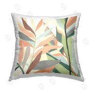 June Erica Vess | Coral & Green Abstract Leaves