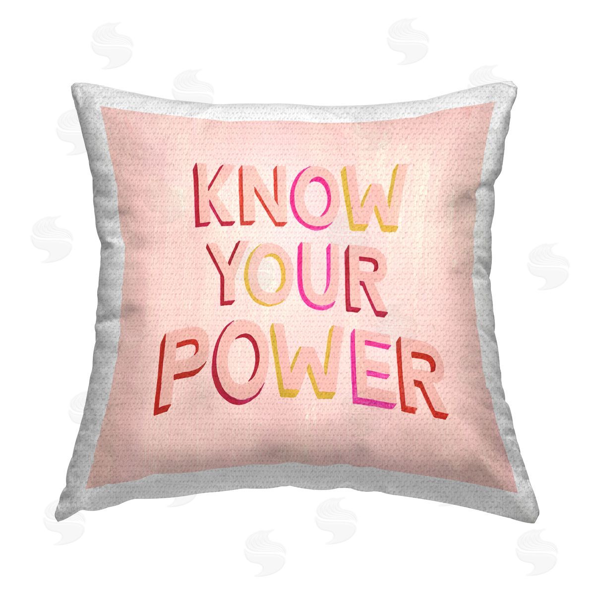 Know Your Power Pink Phrase Outdoor Printed Pillow, Home Decor by Grace Popp