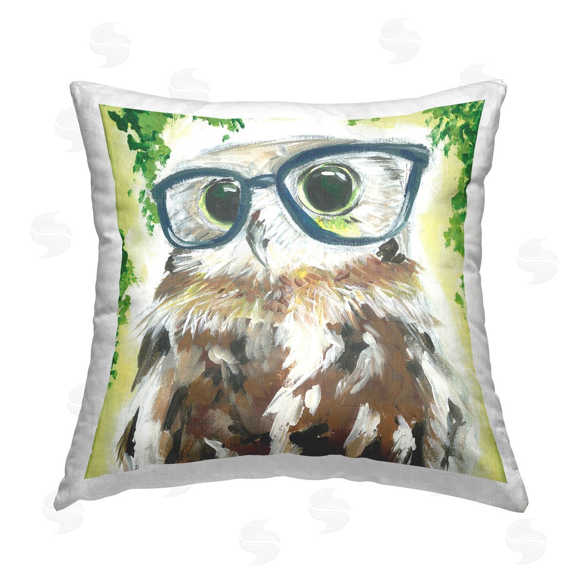 Fun Owl Wearing Glasses Decorative Printed Pillow, Home Decor by Jennifer Rutledge