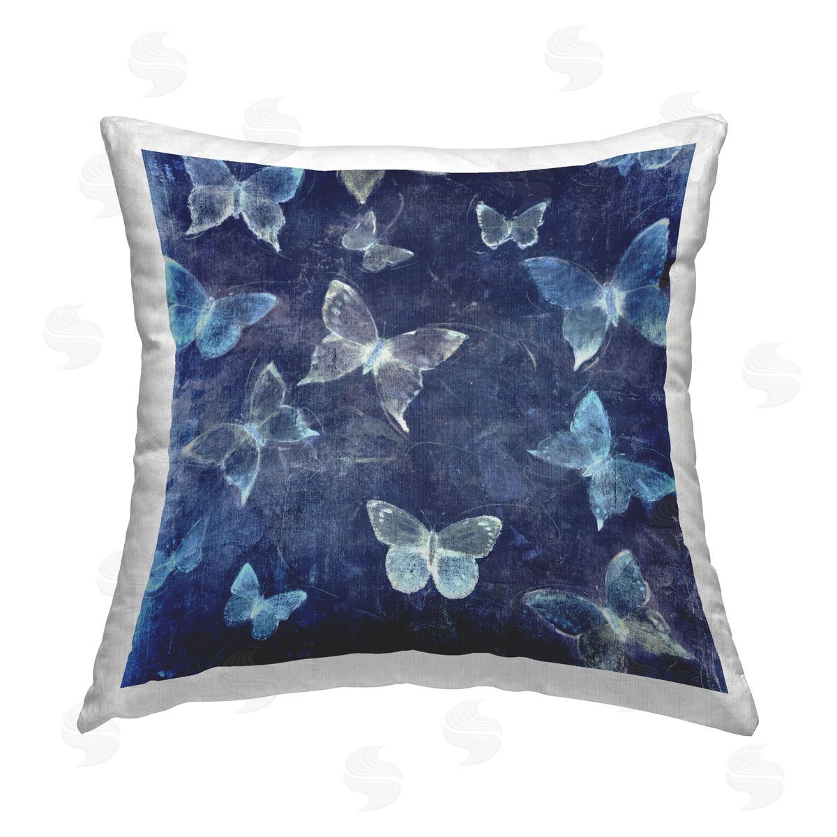 Abstract Bold Blue Butterflies Decorative Printed Pillow, Home Decor by Tim O'Toole