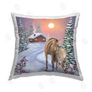 Lemon & Sugar | Winter Cabin Horses Hugging Nature