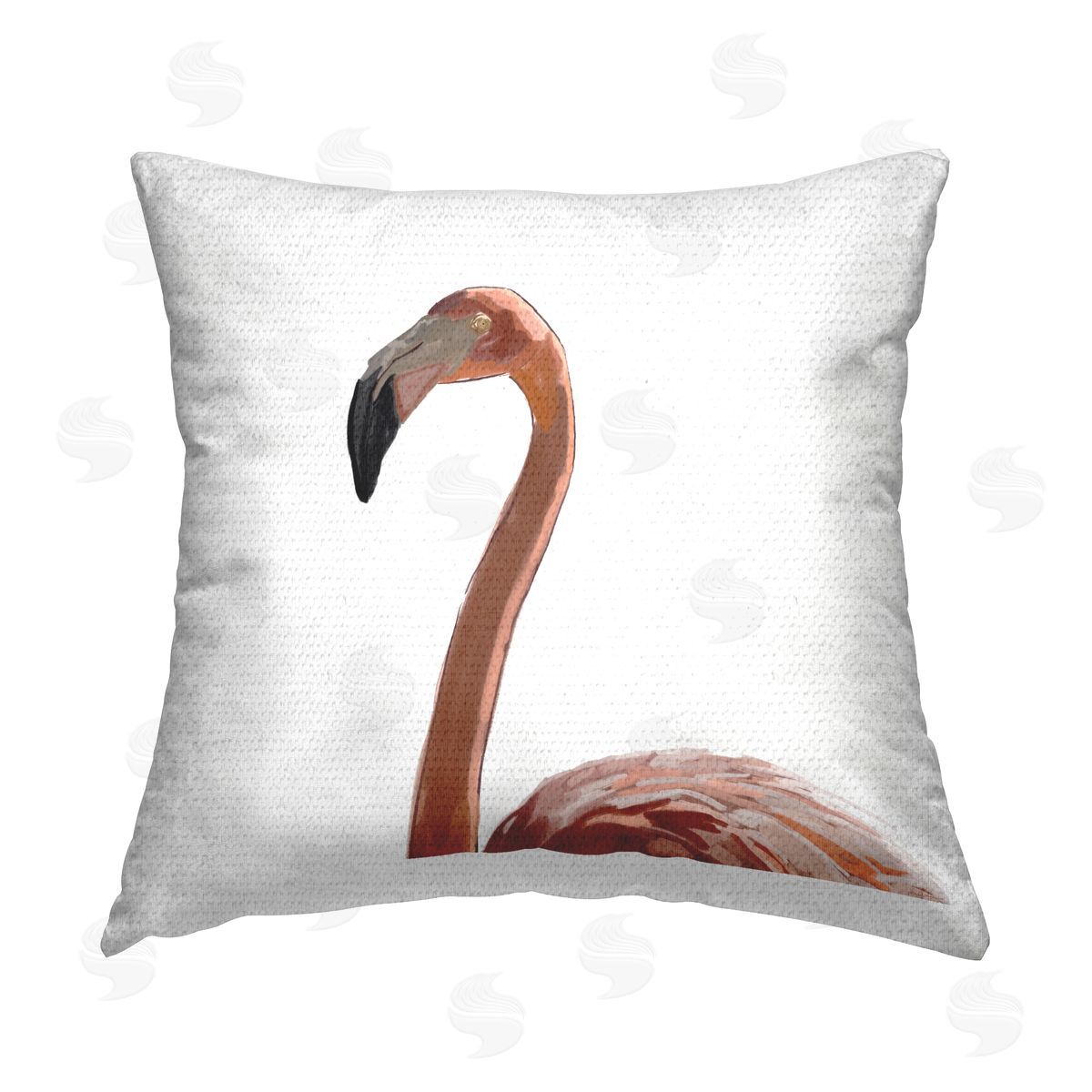 Flamingo Bird Casual White Portrait Outdoor Printed Pillow, Home Decor by Amelia Noyes