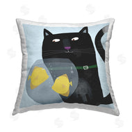 Carla Daly | Black Cat Watching Fish Funny Pet